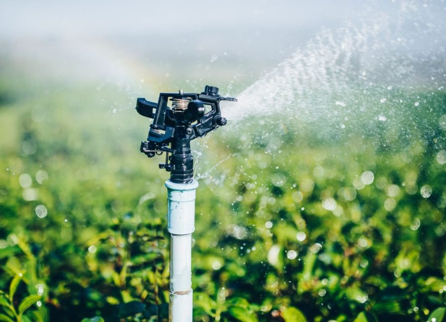 An automated irrigation system watering crops efficientl